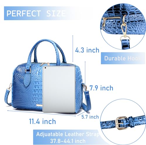 Image of Makcr Joacbv Top-Handle Crocodile Purses For Women Crossbody Leather Bags Trendy Large Capacity Tote with Shoulder Strap