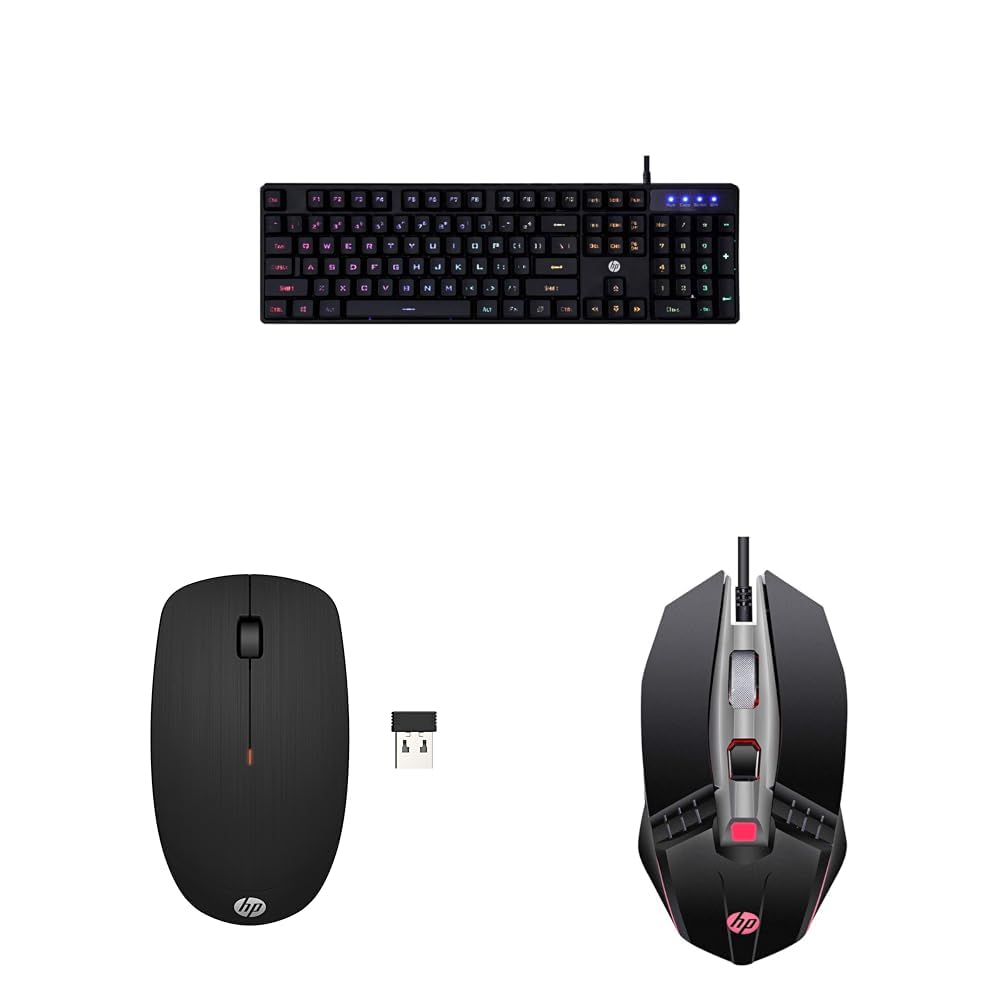 HP K300 Backlit Membrane Wired Gaming Keyboard(4QM95AA) & X200 Wireless Mouse (6VY95AA) & M270 Backlit USB Wired Gaming Mouse (7ZZ87AA) (B0BC17L8VL) Amazon Price History, Amazon Price Tracker