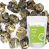 Organic Jasmine Dragon Pearls Green Tea - Gourmet Floral Scented Chinese Loose Leaf Tea - 1 Pound (1