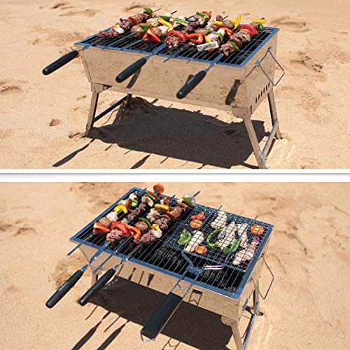 Supporto per barbecue, Griglia for barbecue for esterno in acciaio inossidabile a carbone portatile for Pieghevole for la casa BBQ Forno a Stufa for carne