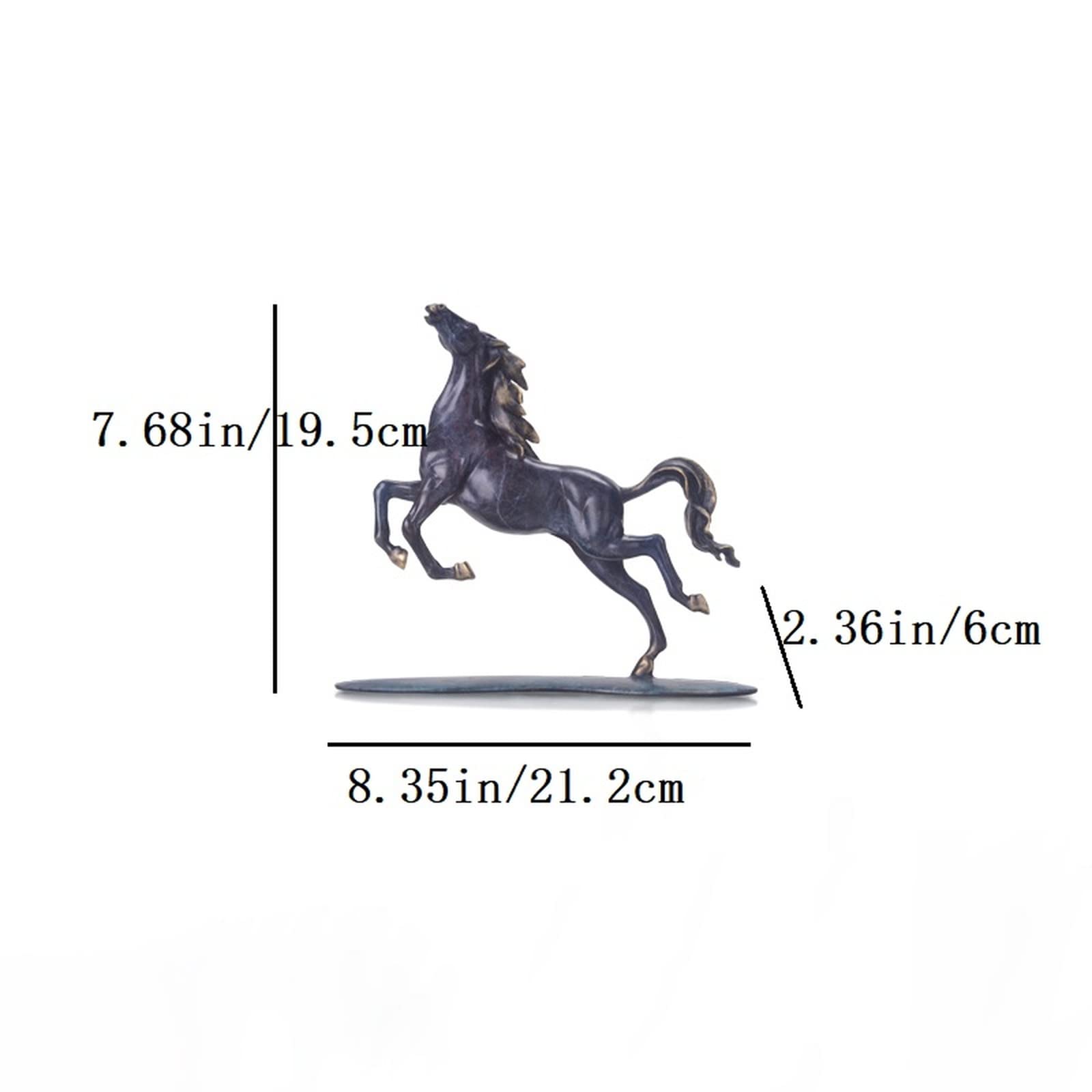 CNCNSH Mosiężne miniaturowe konie figurki biurko wejściowe, miedziany koń rzemiosło dekoracyjne, biuro do nauki chłodziarka do wina rzeźba dekoracje prezenty,