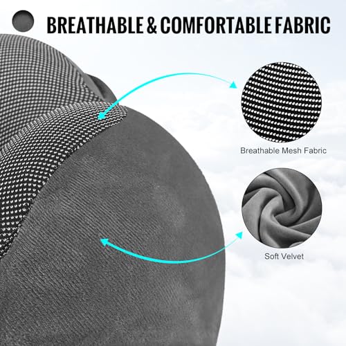 Cirorld Travesseiro de viagem, travesseiro de pescoço para viagem com capuz para avião, almofada de