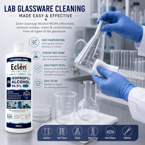 Image of ECLEN Isopropyl Alcohol 99.9% IPA | High Purity Isopropyl Rubbing Alcohol for Electronics Cleaning, Laboratory, Industrial, Surface Preparation & Technical Use (1000ml)