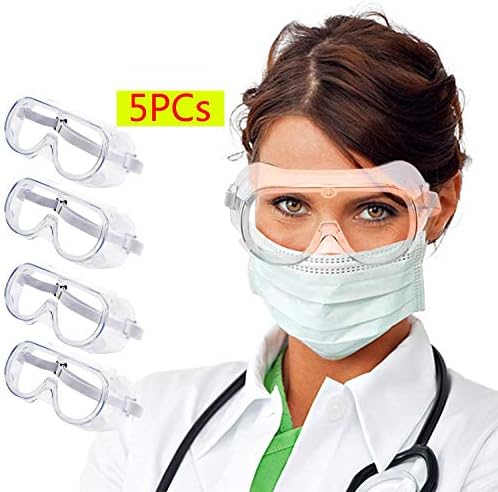 OCEST Goggles, Transparent Anti Droplet Anti Saliva Over Glasses Splash Dustproof Windproof Goggles Lab Safety Eye Protector Protective Protection Glasses Clear Lens Full Vision Goggles