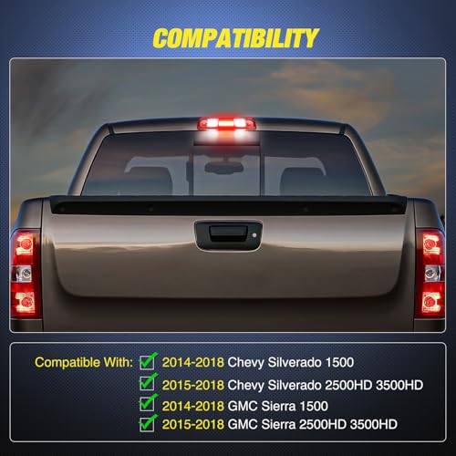 Image of Nilight Third Brake Light for Chevrolet GMC 1500 2500 3500HD 2014-2018