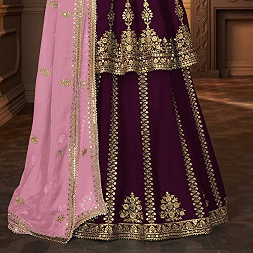Image of SHAFNUFAB Womens Net Semi Stitched for Ladies use for women for lehenga suit for punjabi And lehenga suit for for wedding