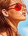 WearMe Pro Colorful One Piece Transparent Round Sunglasses | Fun Rimless Glasses for Women and Men | Retro Festival Sunnies