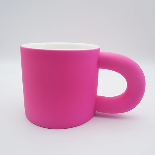 Taza rosa, tazas de café rosas, regalos para mujeres, tazas novedosas de regalo para amigos, taza de café de cerámica para jugo, café, té y bebidas,