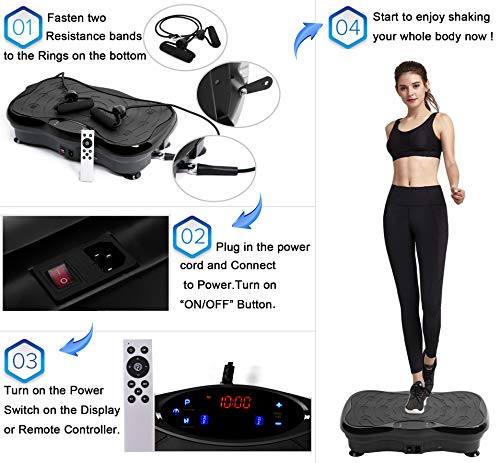 Vibration Platform Exercise Machine,Vibration Plates Fitness Massage Machine,Whole Body Vibration Shaking Machine,Vibration Trainer for Weight Loss& Body Workout,Max Weight Capacity 300lbs. (Black)