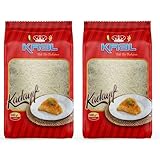 Kral Kataifi Shredded Fillo Dough, Dried Kadayif Pastry Dough, Kataifi, Popular Syrup Sweetened Turkish Desserts, Shredded Phyllo Dough, Kunafa Dough, Loose Kanafeh Pastry 1.1lb (500g), 2 Packs