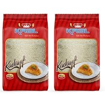 Kral Kataifi Shredded Fillo Dough, Dried Kadayif Pastry Dough, Kataifi, Popular Syrup Sweetened Turkish Desserts, Shredded Phyllo Dough, Kunafa Dough, Loose Kanafeh Pastry 1.1lb 500g, 2 Packs