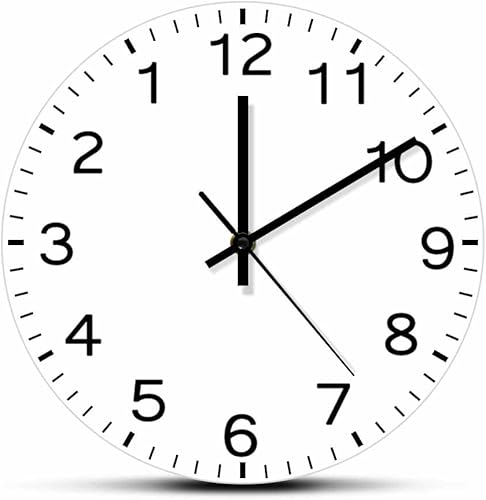 The Geeky Days Reloj de correr hacia atrás de 12 pulgadas, números de Arabia, funciona con pilas, cuarzo silencioso, antiagujas del reloj, inversa,