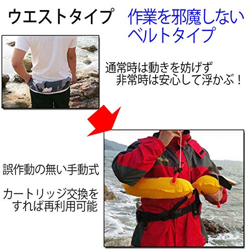 Amazon | ライフジャケット ウエストタイプ ベルト 迷彩 D 手動