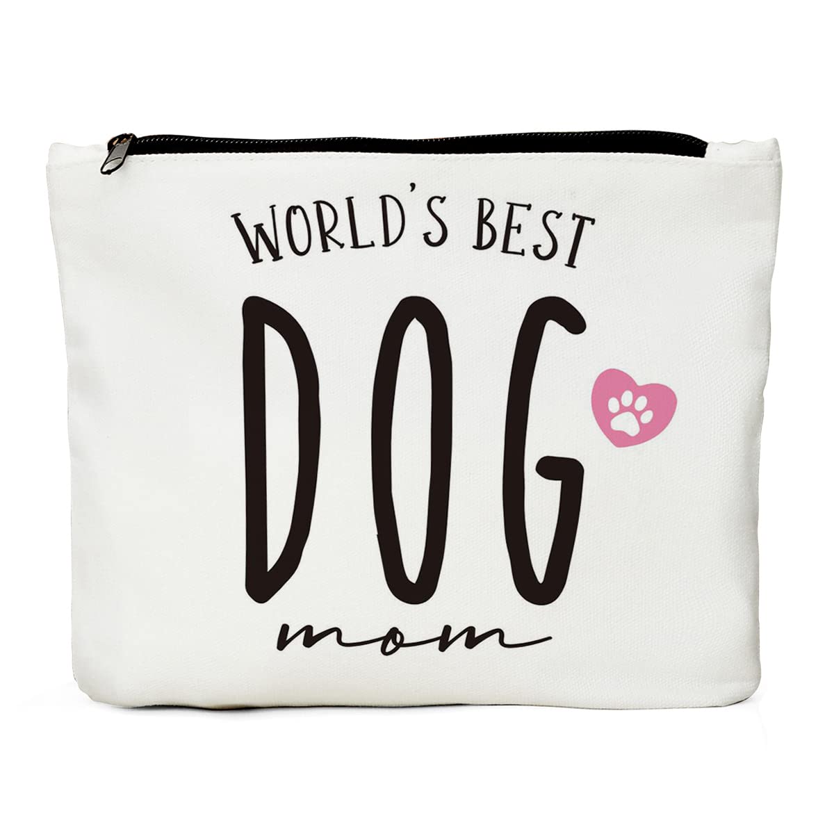 JIUWEIHUDog Mom Gifts for Women Dog Mom Makeup Bag-World? Best Dog Mom-Funny Mom Gifts Animal Gifts for Women Gift For Mom Life Mothers Day Gift Mom Birthday Gifts Birthday Gifts for Mom
