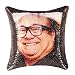 Merrycolor Funny Sequin Throw Pillow Cover Danny DeVito Magic Reversible Mermaid Sequin Pillow Case Decorative Cushion Cover Glitter Accent Pillow 16x16 Inches(Black)