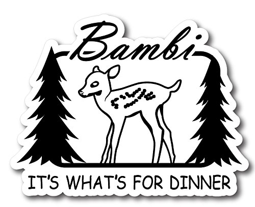 BOLDERGRAPHX 6182 Bambi ITS What for Dinner Funny Deer Hunting Calcomanía/pegatina