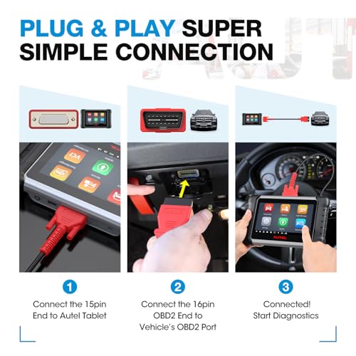 image for Autel OBD2 Main Test Cable, Original 5.6FT/ 1.7M 16 Pin OBDII Diagnost