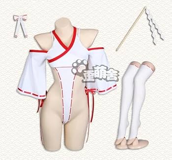 Amazon.co.jp: 超ハイレグ巫女レオタードセット Mサイズ : おもちゃ