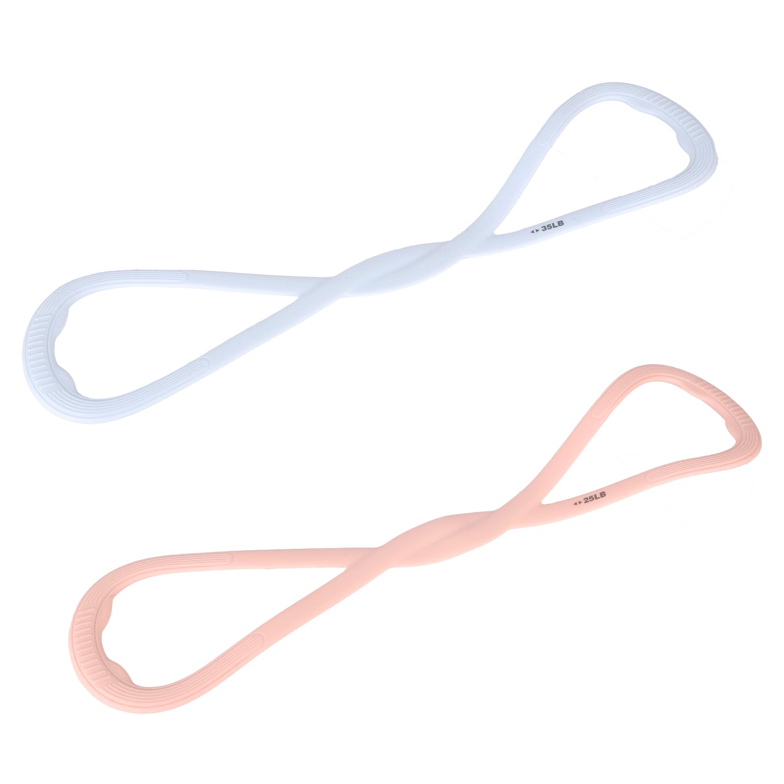 2pcs Figure 8 Resistance Bands, Silicone Durable High Elasticity Figure 8 Fitness Resistance Band with Anti-Slip Handles for Back Arm Shoulder Chest Stretch (Blue, Pink)