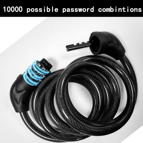 Bike Lock,Bicycle Locker Combination 4 Digit,1800mm/12mm Long Cycle Chain Cable Locks,High Security Bike Cable Lock for E-Bike,Scooter,Skateboard,Gate,Door - Image 2
