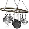 Sorbus® Pot and Pan Rack for Ceiling with Hooks — Decorative Oval Mounted Storage Rack — Multi-Purpose Organizer for Home, Restaurant, Kitchen Cookware, Utensils, Books, Household (Rustic)