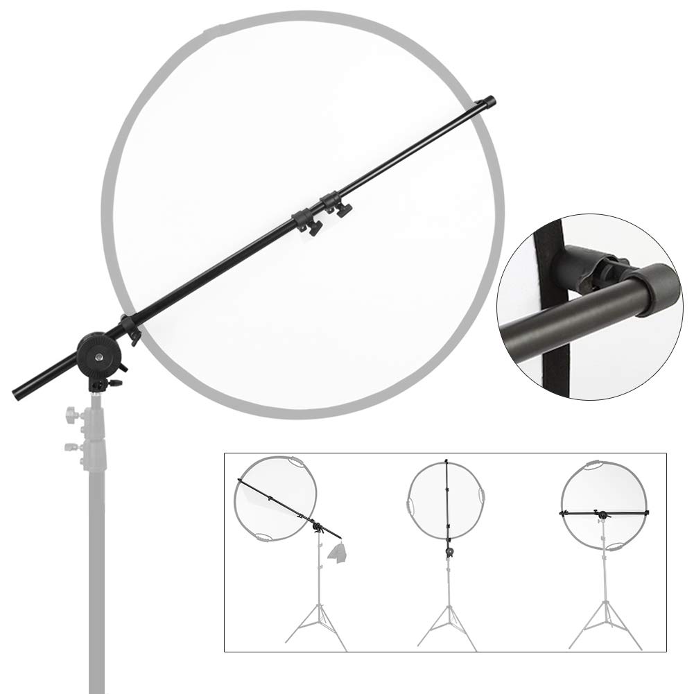 Panneau réflecteur PYXEL STUDIO Porte-Bras avec Roue poignée pivotante Pince à Une tête inclus Girafe trépied pour réflecteur 65-174cm Aluminium