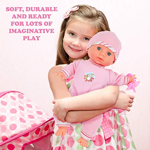 Click N' Play Realistic Baby Girl Doll With Removable Pink Outfit And Hat With Pacifier, 12 Inch Fake Baby Dolls For 2+ Year Old Girls And Boys, Toys #TOP3