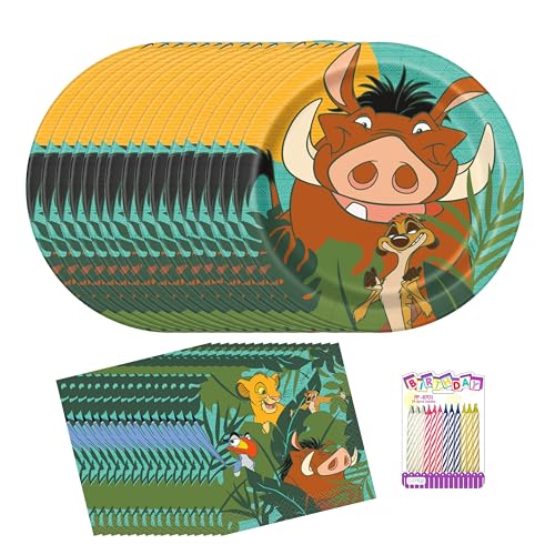 Kit anniversaire Le Roi Lion pour 16 personnes pour éviter la vaisselle après la fête