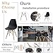 Devoko Modern Style Dining Chairs Mid Century Pre Assembled DSW Chair Classic Shell Lounge Plastic Side Chairs for Dining Room, Kitchen, Living Room Set of 4 (Black)