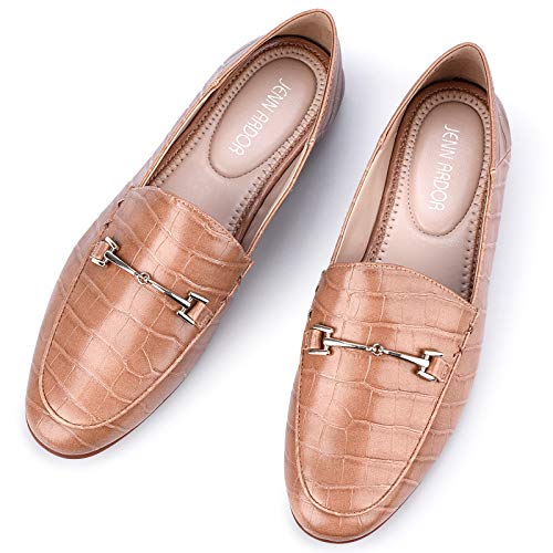 Image of JENN ARDOR Loafers for Women Flats Shoes Womens Penny Loafers Slip On Pointed Toe Comfortable Office Work Driving Flats Fashion Dress Shoes for Women