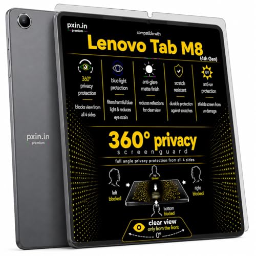 Image of Pxin 360 Pro Privacy Screen guard compatible with Tab Privacy Images Set 3 | Anti Glare | Anti UV | Anti Blue | Anti Reflection | Privacy Filter | Unbreakable Build