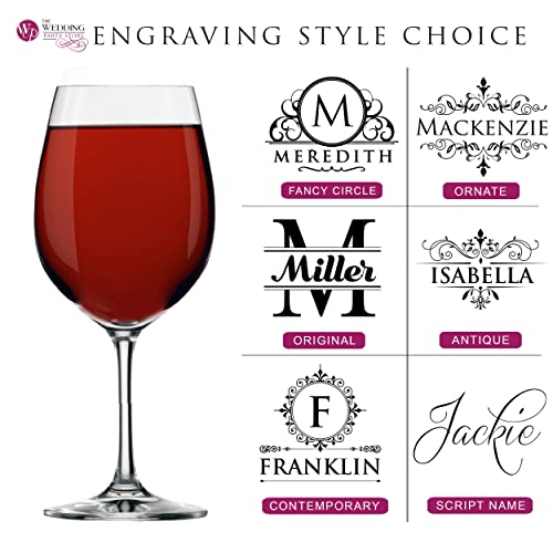Personalized 16Oz Wine Glass With Stem - Custom Engraved With Any Name And Initial #TOP6
