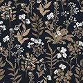 Abyssaly Black and Gold Wallpaper Dark Floral Peel and Stick Wallpaper Vintage Leaf Contact Paper Removable Self Adhesive Moody Botanical Vinyl Wrap for Bedroom Bathroom Shelf DIY Decor 17.3" x 118"
