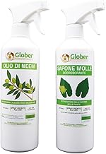 GLOBER Neem Oil + Soft Soap Spray 500 ml – Ready to Use – Protects Plants Vegetable and Garden – Natural and Ecological (2 x 500 ml)