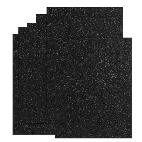 20 Sheets Black Glitter Cardstock 8.5 x 11 Inches Heavyweight 250gsm Premium Sparkling Card Stock Paper for Card Making DIY Craft Party Decoration School Student Supplies (Black)