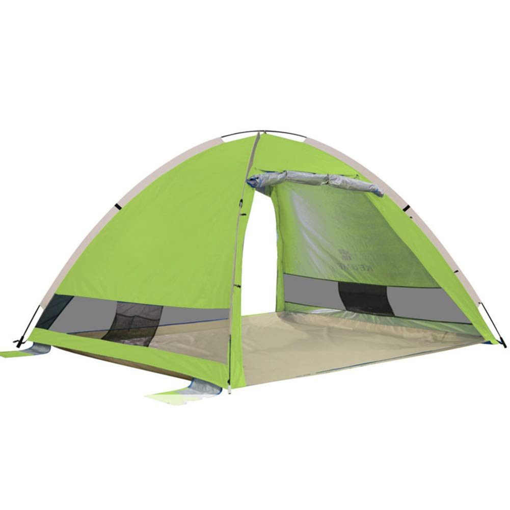 Anti UV Tente De Plage Instantanée,Automatique Tente De Plage Abri Solaire avec Portes à Rouleaux Arrière Avant,Coupe-Vent Tente De Plage 3-4 Personne