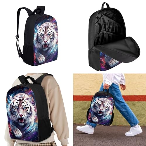 Upetstory Tiger Backpack Backpack for Kids Girls Boys 4-in-1 School Bag Set with Lunch Box Pencil Case Water Bottle Sleeve High Middle School Bookbag Elementary Preschool Primary Daypack Rucksack3