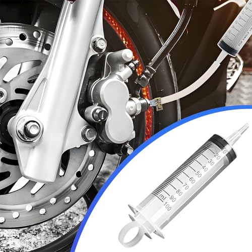 Zpana Motorcycle Brake Bleed Kit, Hydraulic Disc Clutches Bleeding Kit with 100ml Syringe 50cm Hose, Motorbikes Oil Fluid Extractor Bleeder Tool, Universal for Scooters Motocross Dirt Bike