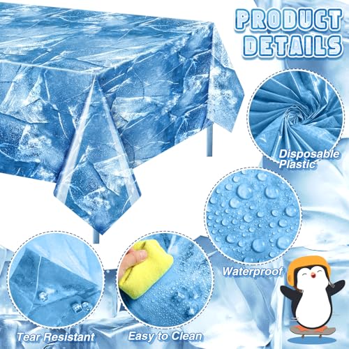 FuWeave 6 Pcs Ice Birthday Decorations Tablecloth 54 x 108 Inch by FuWeave - Used condition - Image 3