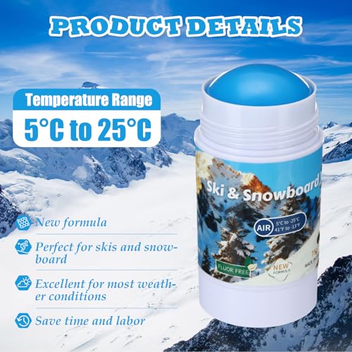 Lyrow 1 Pack Rub on Quick Wax for Ski/Snowboard/Nordic/Cross-Country with Easy Cork applicator 70g, Universal Wax for Most Temperature - Thumbnail 4