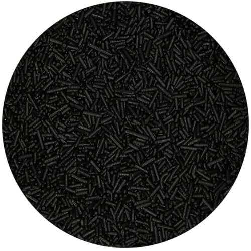FunCakes Sugar Strands Black: Kuchenstreusel, Großartiger Geschmack, gut zum Dekorieren von Kuchen, Torten und Cakes, Cake-Streusel. 80 g.