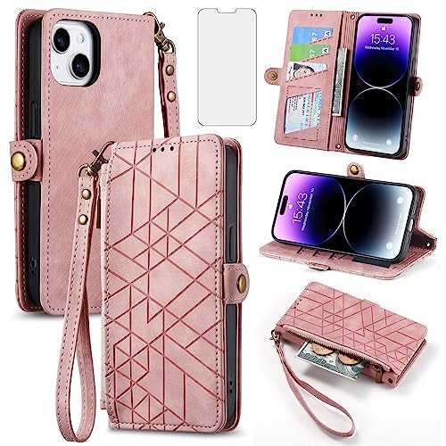 Coque iPhone 14 Plus avec porte-cartes zippé pour vos sorties et voyages