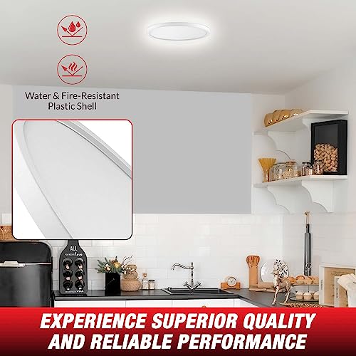 Quaser 4-Pack Led Flush Mount Ceiling Light Fixture, 12Inch With 5 Different Color Temperatures Low-Profile Round Led Light 20W 2000 Lumen 120 Volt, Light Fixture For Hallway, Bedroom-White #TOP4
