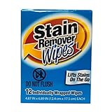 Stain Remover Wipes, Lifts Stains On The Go, 12 Individually Wrapped Wipes