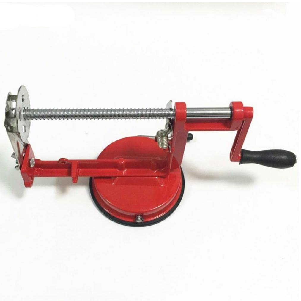 TOSSPER Manual Red Stainless Steel Twisted Potato Slicer Spiral French Fry Cutter Cooking Tools Machine Vegetable Spiralizer