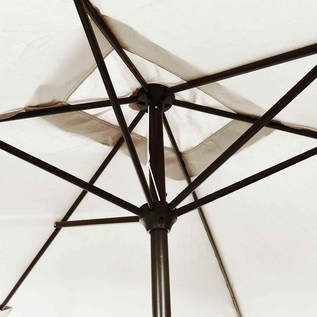 Parasol przeciwsłoneczny, 200 x 300 cm, piaskowobiały, prostokątny, odporny na promieniowanie UV parasol ogrodowy z korbą, funkcja nachylenia, rama stalowa, składana, wiatroszczelna