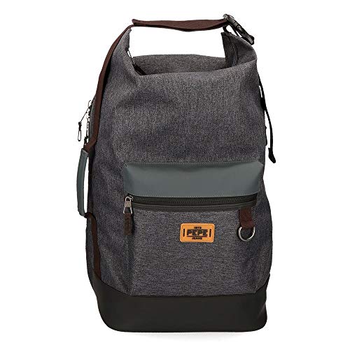 Pepe Jeans Irvin Mochila para Portátil 15 6  Gris 31x44x20 cms Poliéster 21.78L