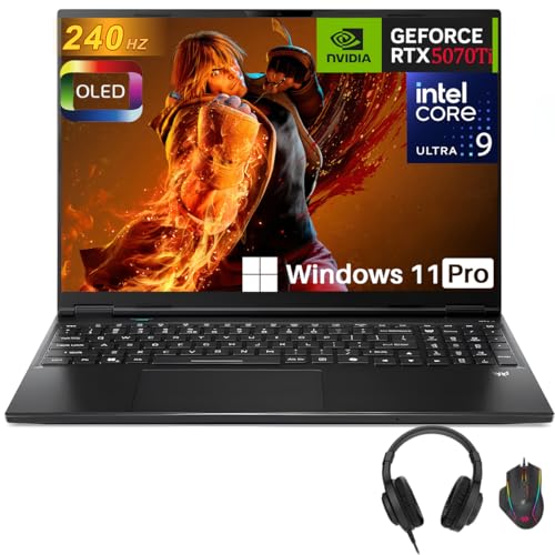 Image of Acer Predator Helios Neo 16S Gaming Laptop, NVIDIA GeForce RTX 5070 Ti GDDR7, Intel Ultra 9 275HX, 16 inch 2.5K WQXGA 240Hz 2ms OLED, 64 GB DDR5, 1 TB SSD, Backlit Keyboard, Windows 11 Pro, REDRAGON MOUSE