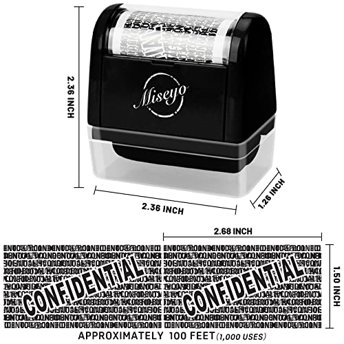 Miseyo Identity Theft Protection Roller Stamp Set - Black (3 Refill Ink Included) #TOP1