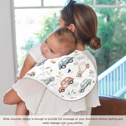 vvfelixl Cars with Birds Burp Cloths for Baby Boy Girls Baby Washcloths Burp Rags 1 Pack4